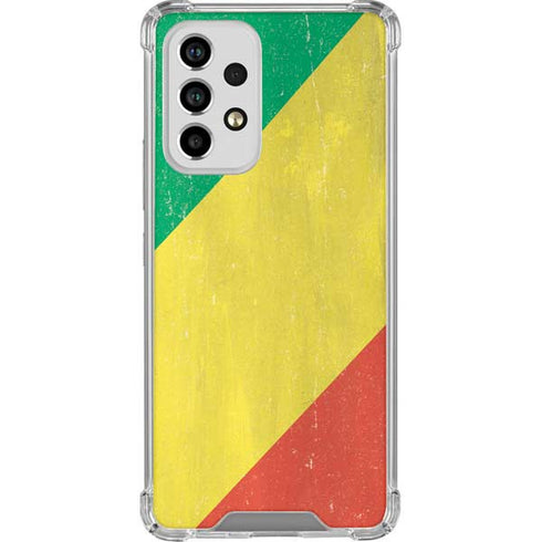 Republic of the Congo Flag Distressed Galaxy A53 5G Clear Case